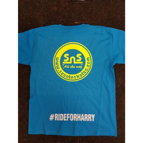 Ride for harry T-shirt (blue/yellow) £15.00